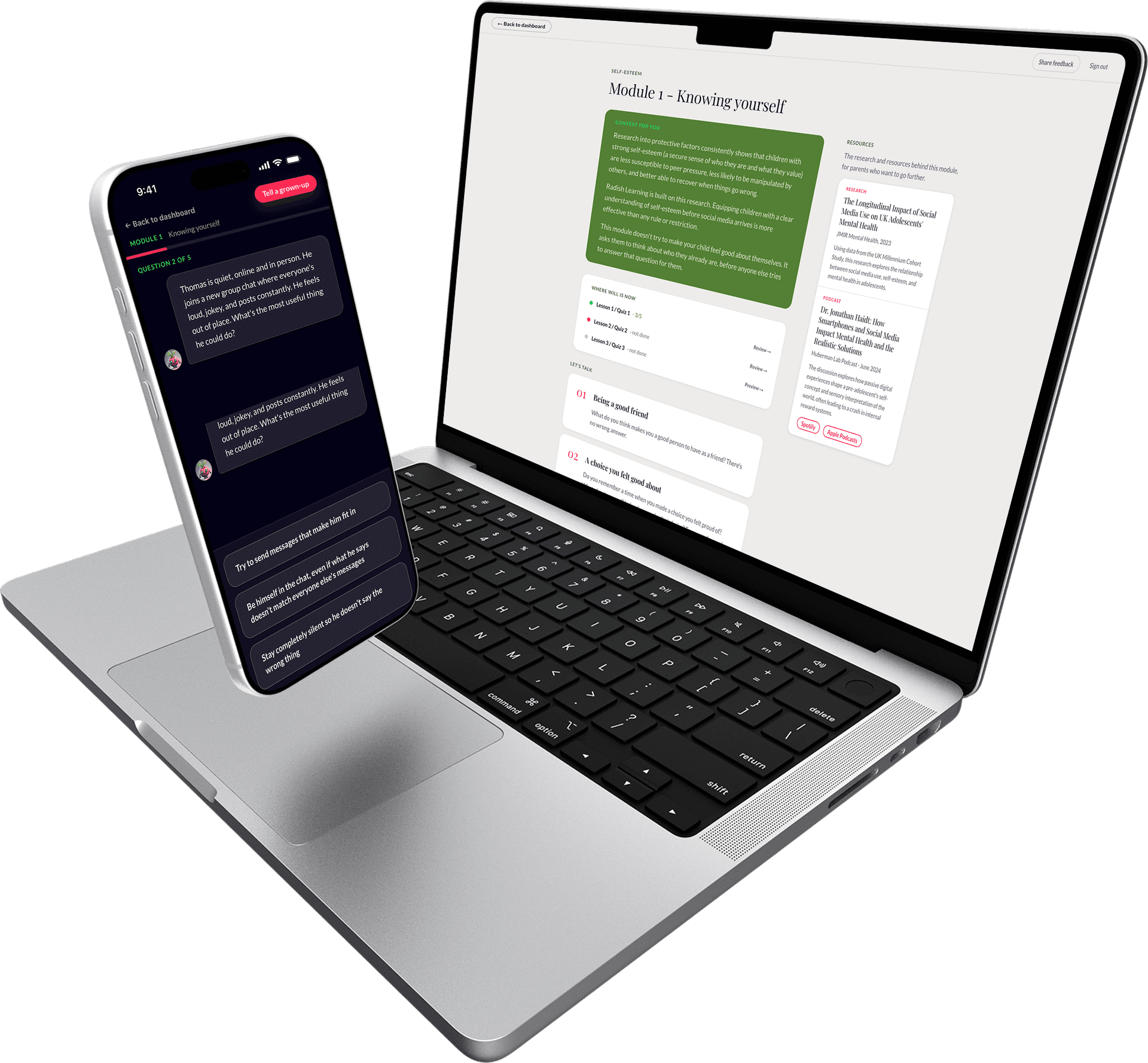 Radish Learning — SkillzBot guides children through digital literacy lessons